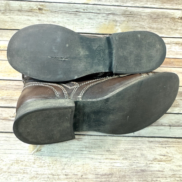 Steve Madden Womens Brown Leather Cap Toe Combat Troopa Boots 8.5M - Picture 7 of 8